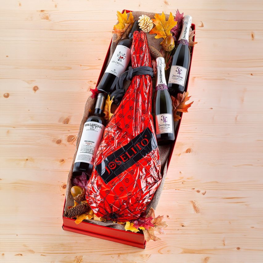 Lote con Paleta de jamón Joselito con vino y cava